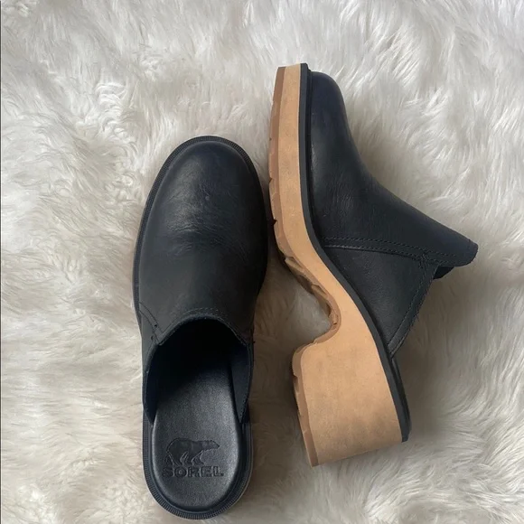 Women's Black Leather Mules Sorel - Picture 2 of 4